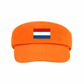 Oranje zonneklep met klittenbandsluiting - Nederlandse vlag