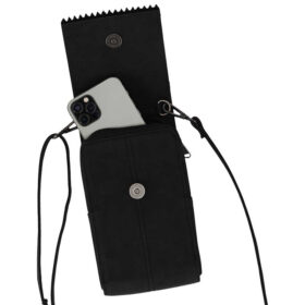 Sarlini telefoontasje kunstleer - Crossbody telefoontas - Zwart