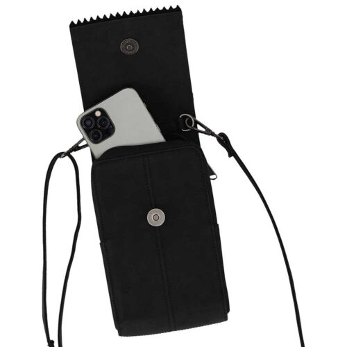 Sarlini telefoontasje kunstleer - Crossbody telefoontas - Zwart