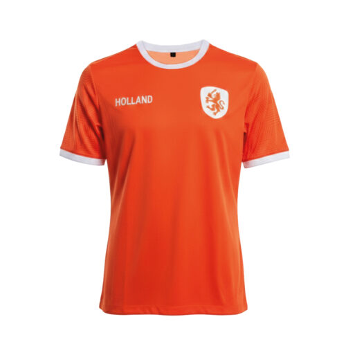 Unisex oranje voetbal T-shirt - Holland oranje - Leeuw