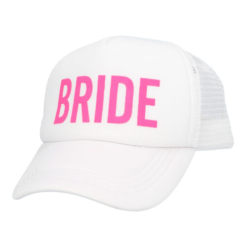 Pet bride - Trucker cap met roze letters - Wit