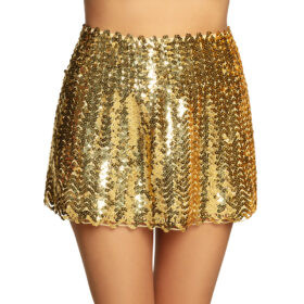 Minirokje goud - Festivalrokje met pailletten - Maat M/L