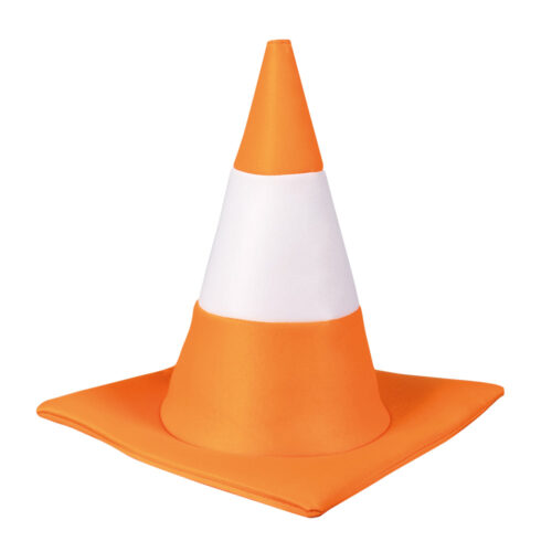 Hoed verkeerskegel - Pion - Oranje/wit - 59 cm