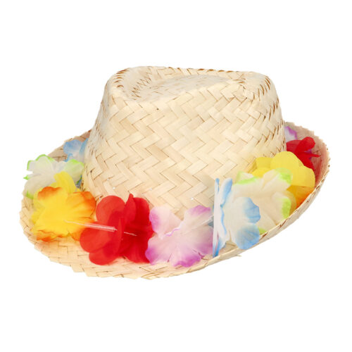 Beechfield one size zonnehoed met zwarte band - Naturel