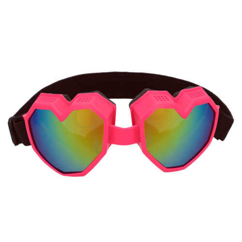 Party skibril UV Blacklight - Verstelbare feestbril - Hartjesbril - Neon roze