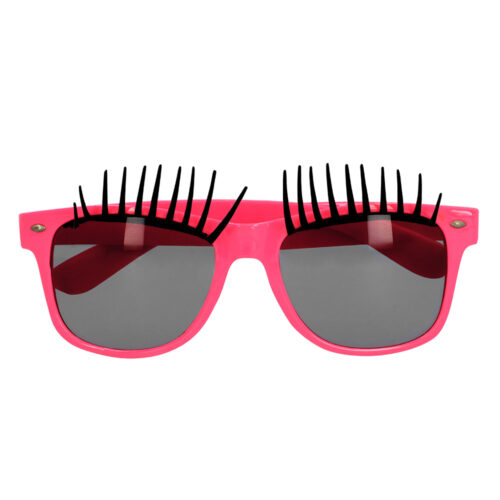 Roze partybril met wimpers - Classic zonnebril met zwarte glazen