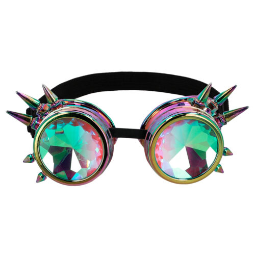 Caleidoscoopbril zilver - Partybril met spikes