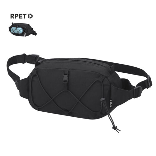 Duurzame heuptas met fleshouder – 600D RPET polyester – verstelbare band