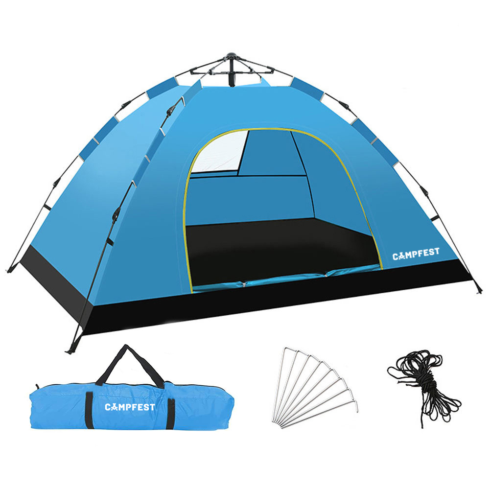 Campfest 2-3 persoons easy set up tent - Blauw - Afbeelding 3