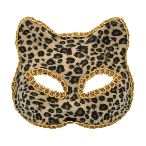 Cheetah masker met elastieken sluiting - Dierenmasker - Bruin