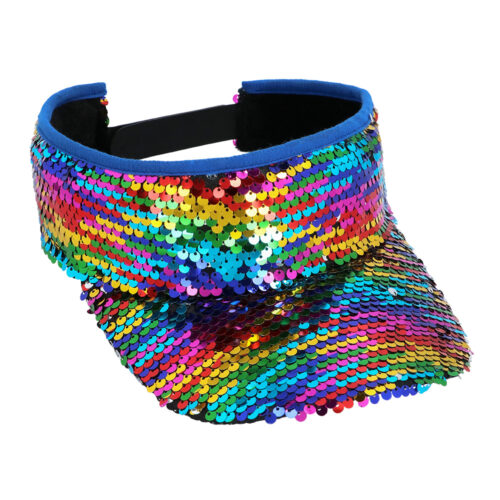 Regenboog zonneklep met omkeerbare pailletten - Verstelbaar met drukknopsluiting