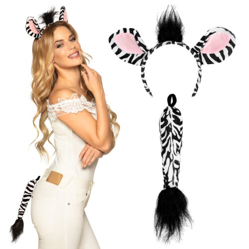 Accessoire set - Zebra - Diadeem en staart - 2-delig