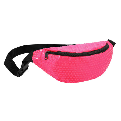 Heuptasje neon roze - Fanny pack met pailletten
