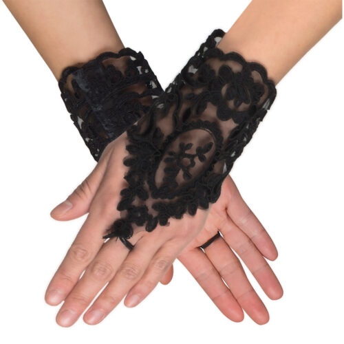 Vingerloze kanten handschoenen - Charleston - Zwart