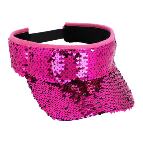 Roze zonneklep met omkeerbare pailletten - Verstelbaar met drukknopsluiting