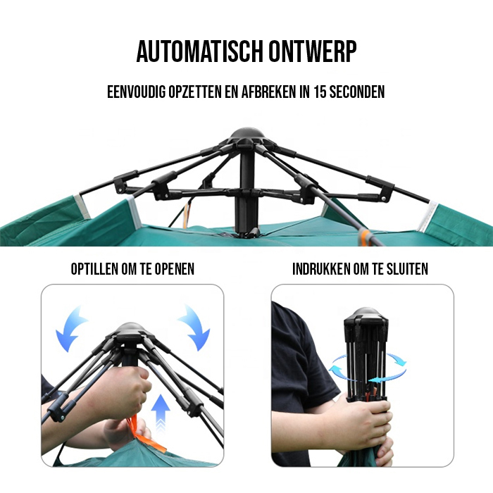 Campfest 2-3 persoons easy set up tent - Blauw - Afbeelding 5