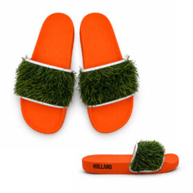 Oranje slippers met gras - Holland - WK voetbal