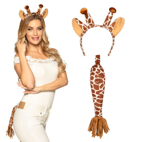 Accessoire set - Giraffe - Diadeem en staart - 2-delig