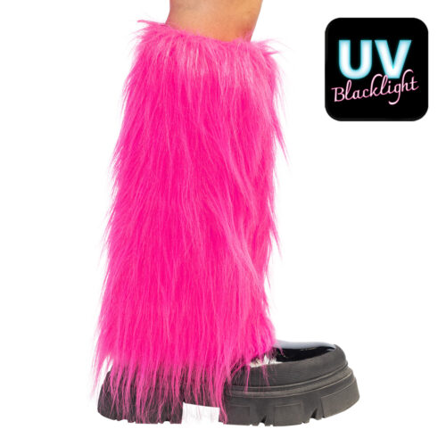 Beenwarmers UV Blacklight - Fluffy 80s Retro Party Beenwarmers - Neon roze