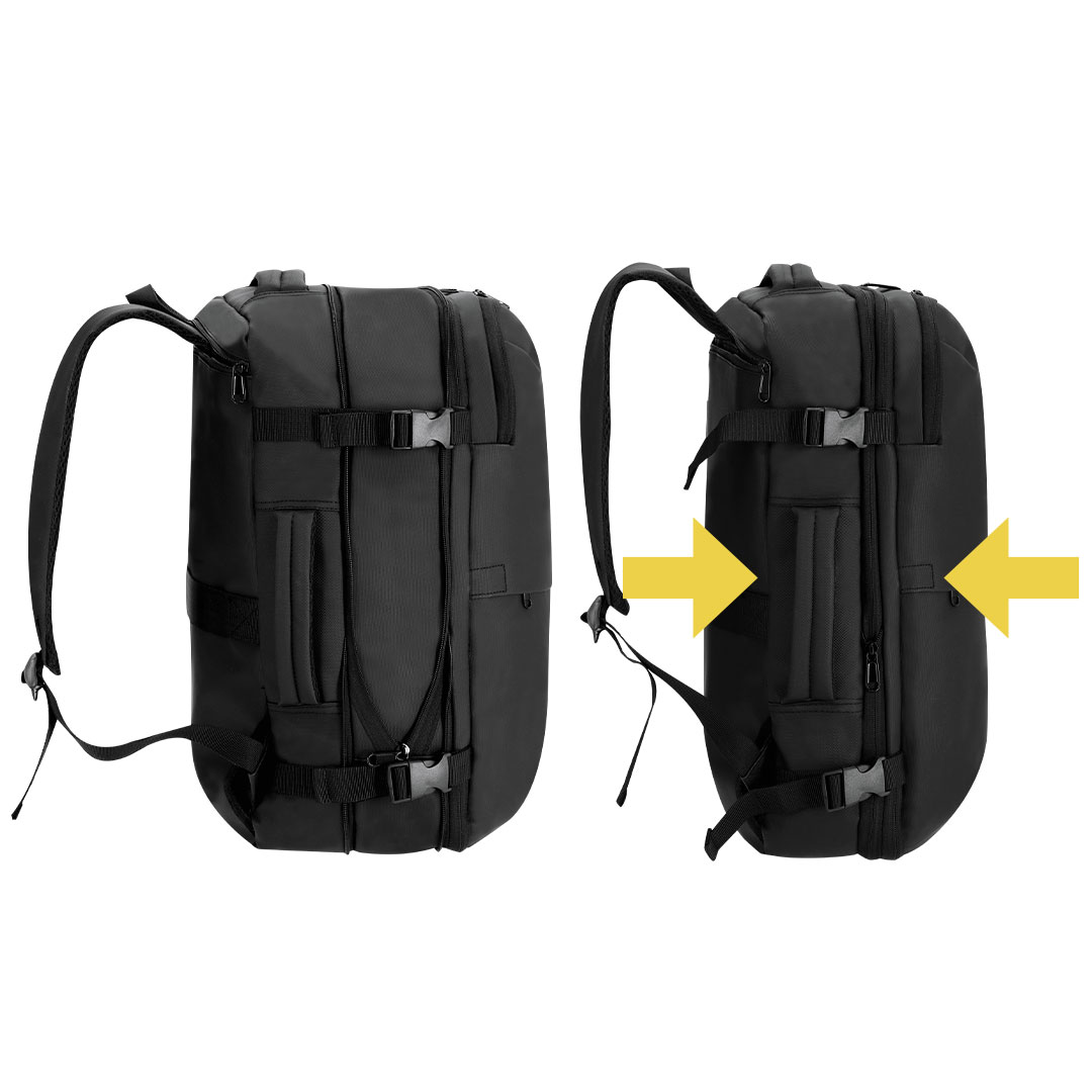 Vacuum rugzak - Voor handbagage vliegtuig - Met pomp - PU - Zwart - Afbeelding 6