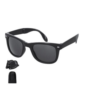 Opvouwbare classic zonnebril met UV400 bescherming en brillenzakje - Zwart