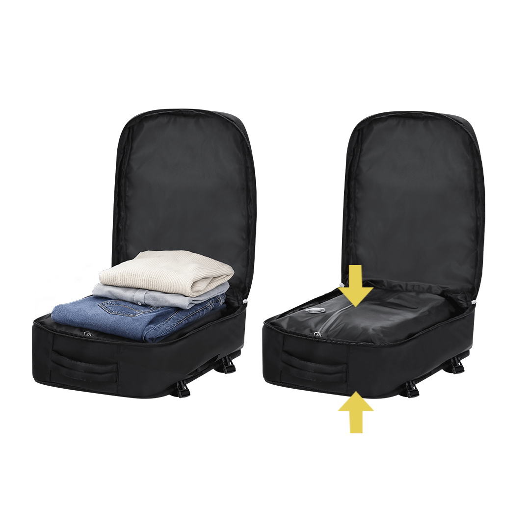 Vacuümrugzak Nylon - Met 35W pomp - Voor handbagage vliegtuig - Zwart - Afbeelding 7