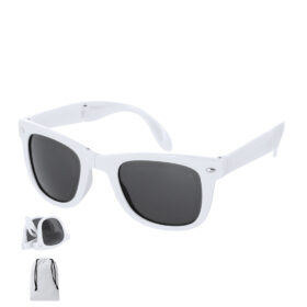 Opvouwbare classic zonnebril met UV400 bescherming en brillenzakje - Wit