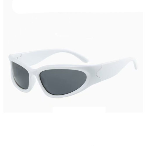 Techno festival zonnebril sportief wit - Met UV-400 glazen