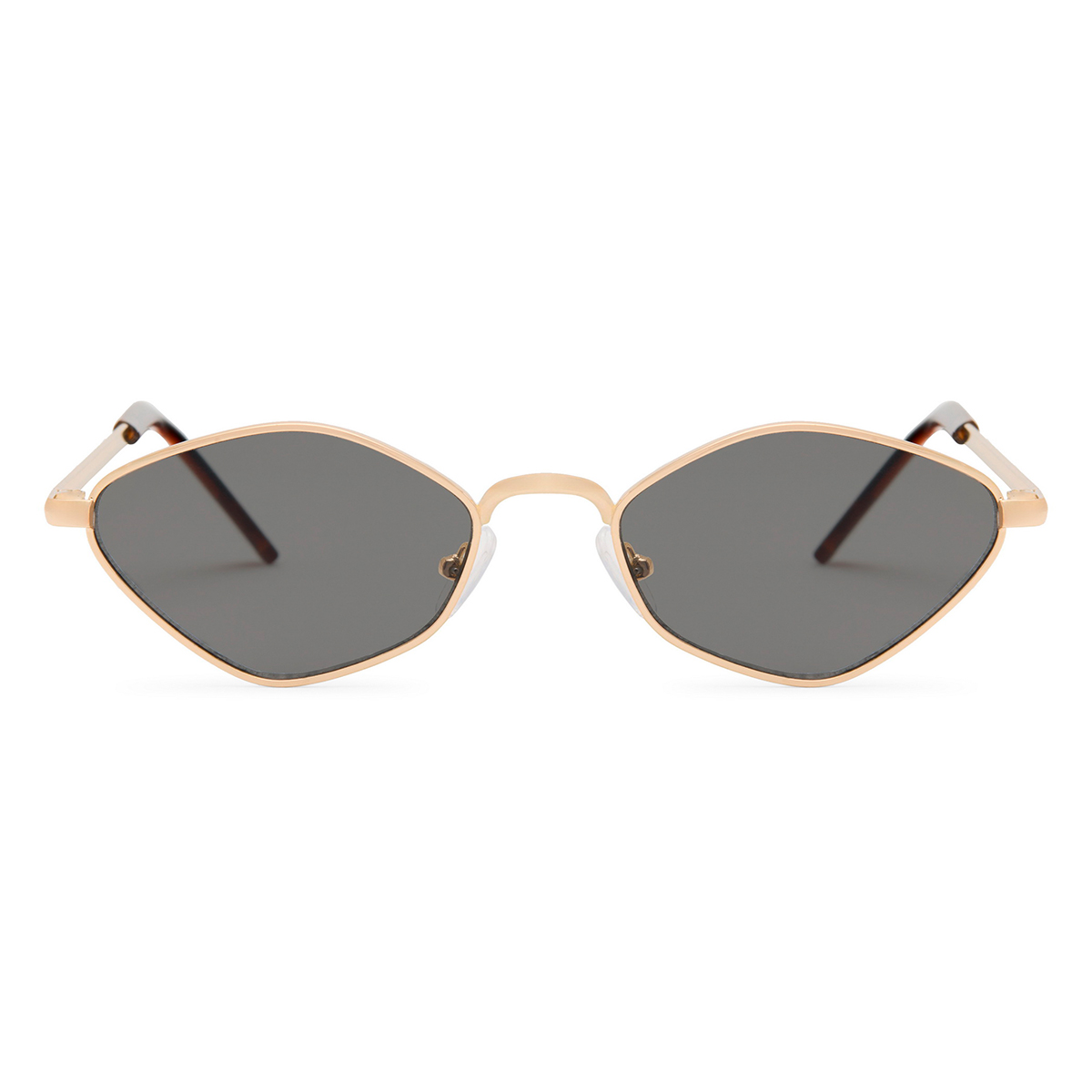 Metalen zonnebril goud met zwarte UV400 glazen – Unisex festival zonnebril - Afbeelding 2