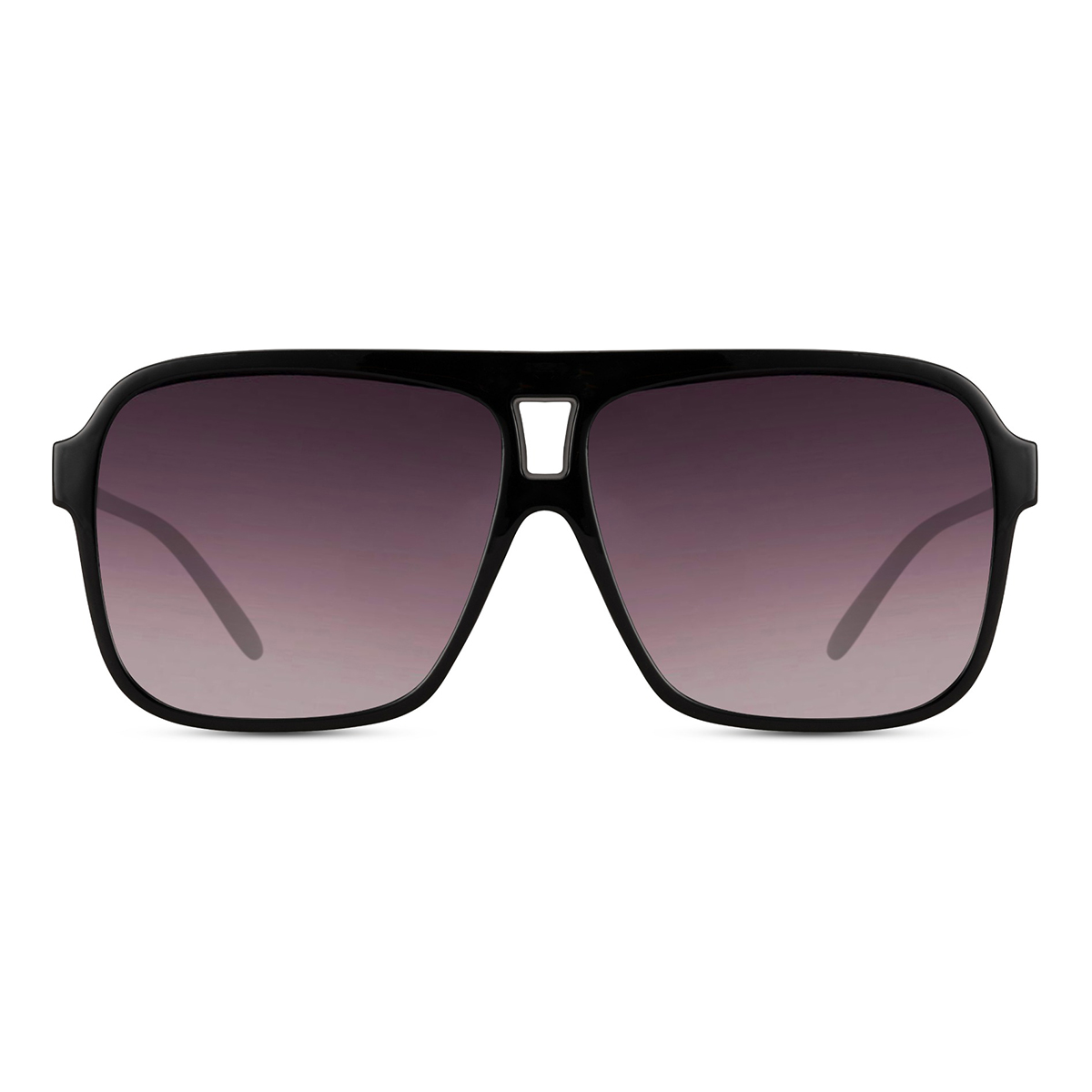 Oversized zonnebril met zwarte gradient glazen en UV400 bescherming - Afbeelding 2