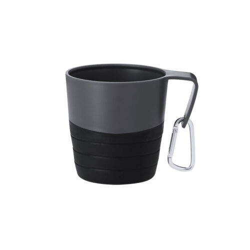 Opvouwbare Mok 340 ml met Karabijnhaak - Zwart
