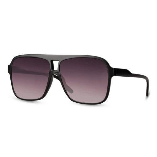 Oversized zonnebril met zwarte gradient glazen en UV400 bescherming