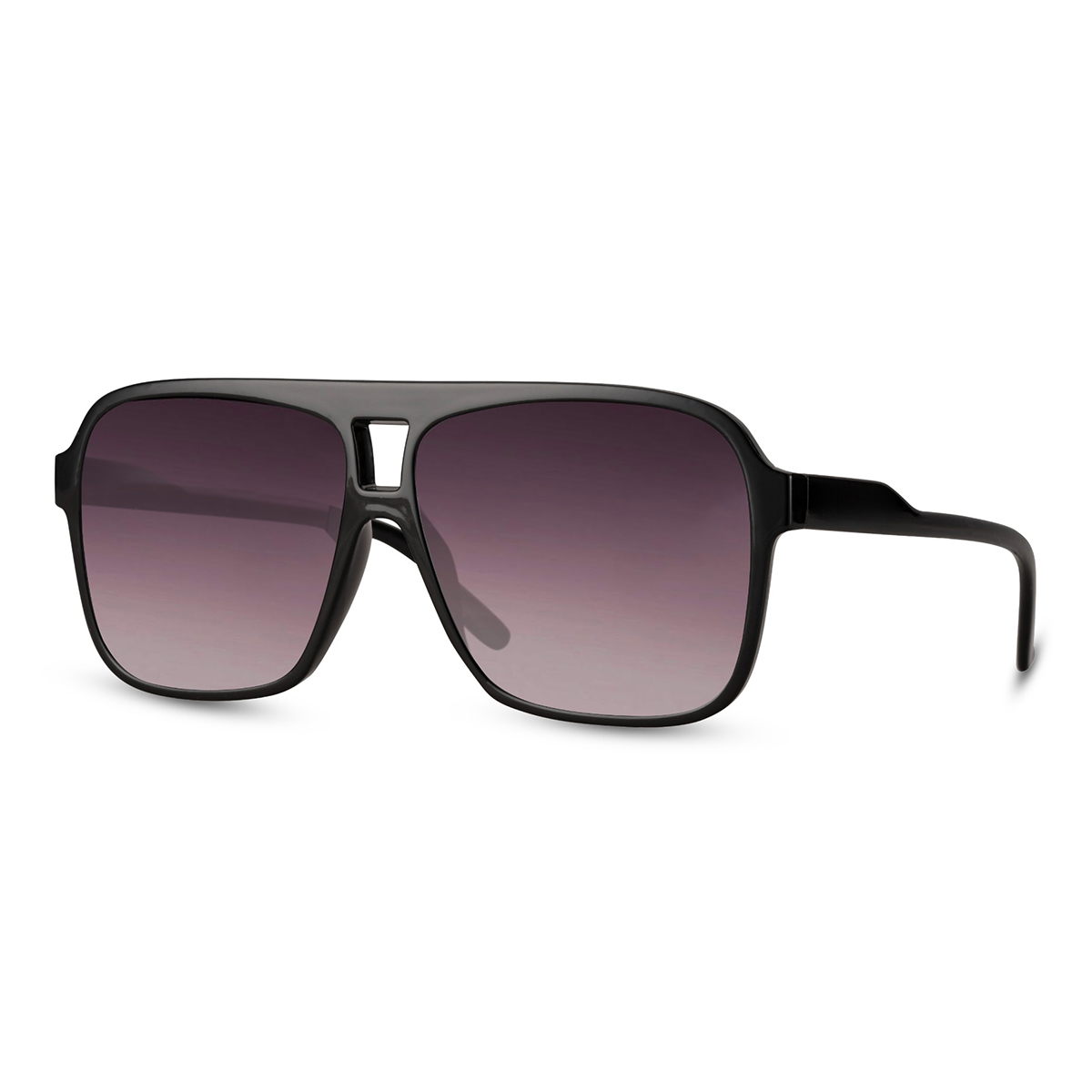 Oversized zonnebril met zwarte gradient glazen en UV400 bescherming