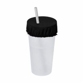 Flexibele bekerdeksel polyester - Zwart