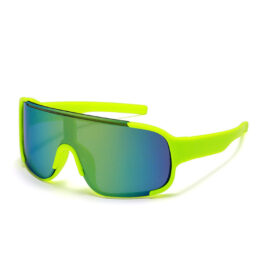 Sport zonnebril voor kinderen met semi randloos montuur en lichtgroene pootjes - Multicolor glas