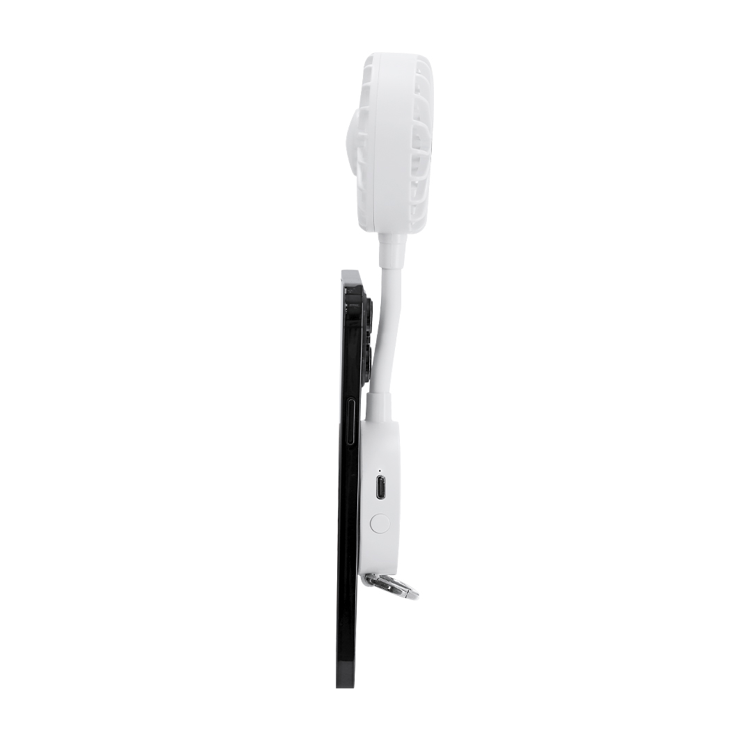 Handventilator met magneet voor telefoon - USB oplaadbaar - Wit - Afbeelding 7