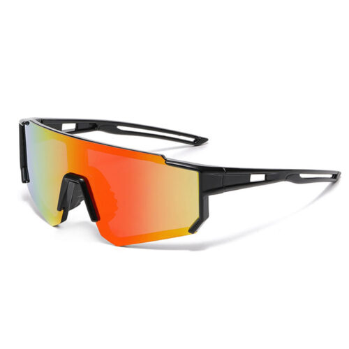 Sport zonnebril voor kinderen met semi randloos montuur en zwarte pootjes - Multicolor glas