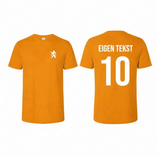Kinder oranje T-shirt - Eigen naam/tekst