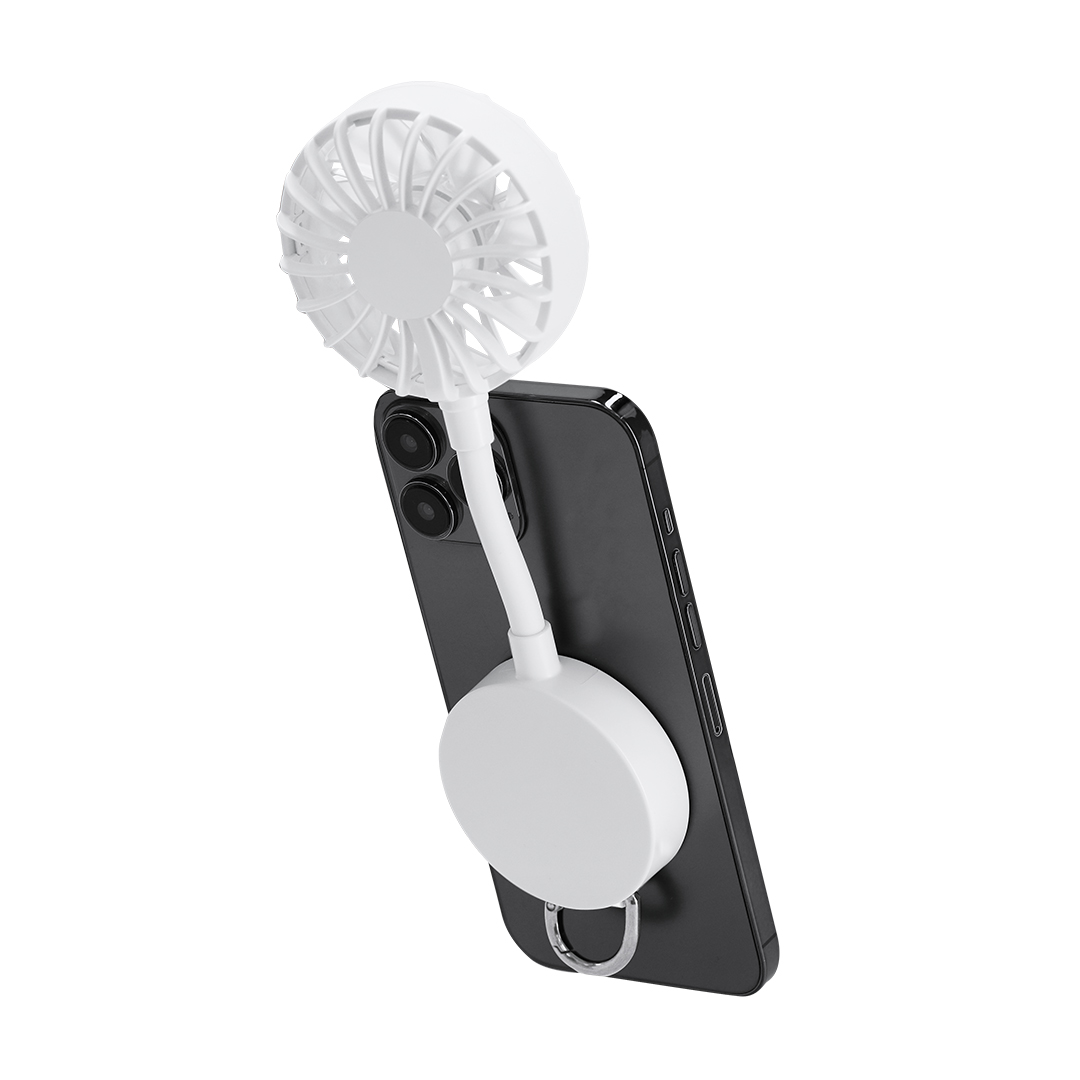 Handventilator met magneet voor telefoon - USB oplaadbaar - Wit - Afbeelding 6