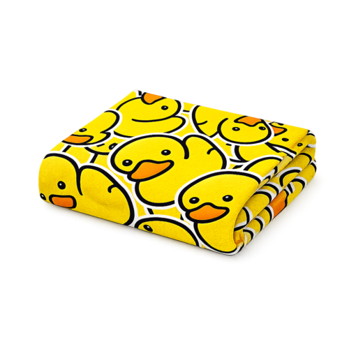 Badeendjes Strandhanddoek 150 x 100 cm – Polyester badhanddoek – Gele Duck Print