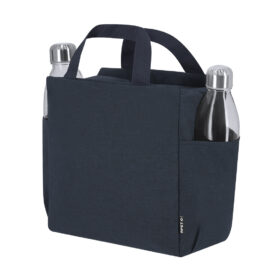 Koeltas RPET polyester met zijvakken - 25 x 25 cm - 8 liter - Donkerblauw