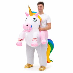 Opblaaskostuum Eenhoorn - Festival kostuum - Unicorn pak voor volwassenen - Multicolor