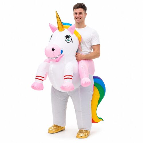 Opblaaskostuum Eenhoorn - Festival kostuum - Unicorn pak voor volwassenen - Multicolor