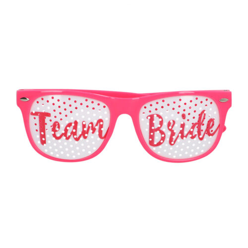 Partybril team bride - Pinhole zonnebril met witte glazen - 3 stuks
