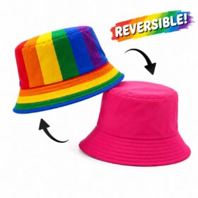 Yucka reversible vissershoedje Pride regenboog - 58 cm