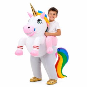 Opblaaskostuum Eenhoorn - Verkleedpak - Unicorn pak voor kinderen - 6-12 jaar - Multicolor