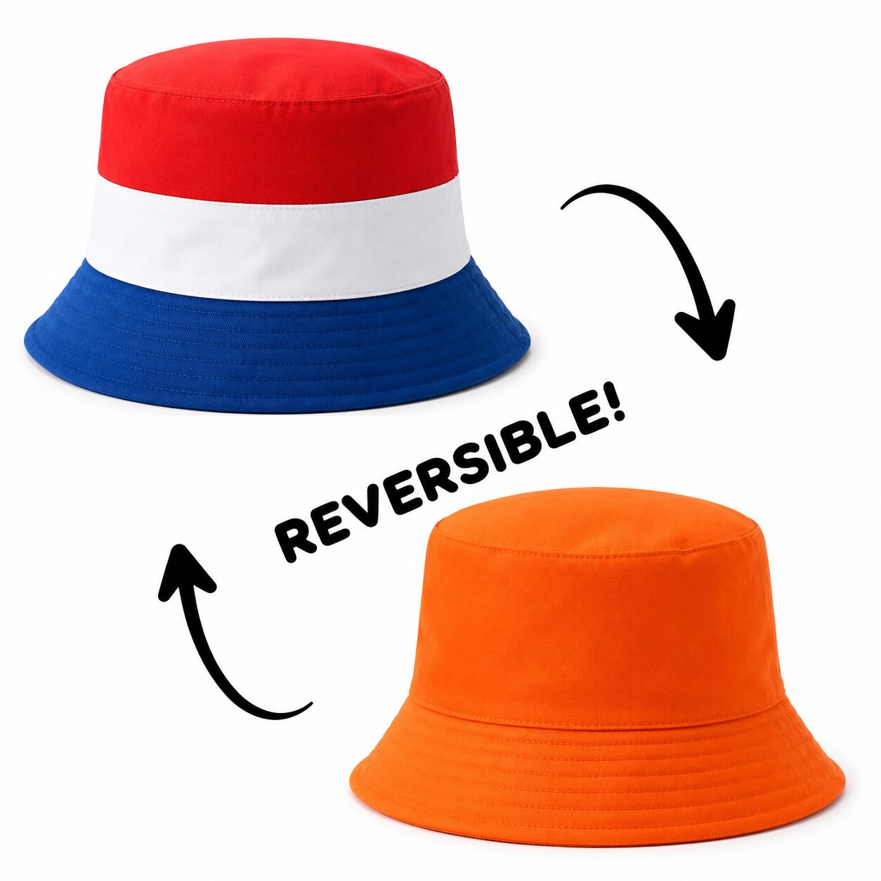Yucka reversible vissershoedje NL vlag - 58 cm