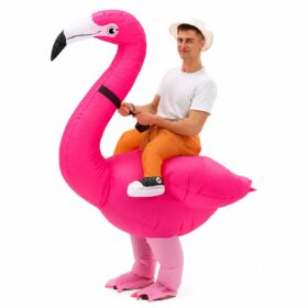 Opblaaskostuum Flamingo - Festival kostuum - Flamingo pak voor volwassenen - Roze