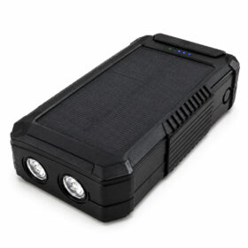 Sanyano solar powerbank - Met SOS zaklamp en kompas - Draadloos opladen - 50000 mAh - 20W - Zwart