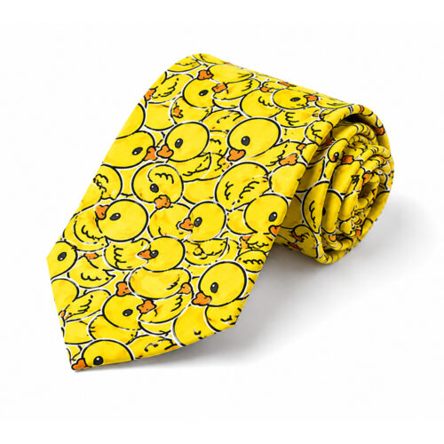 Bad eendjes stropdas - Festival stropdas - Gele Duck Print - 70 cm